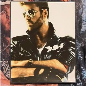 GEORGE MICHAEL FAITH 8X10 Framed Photo BLACK LEATHER JACKET